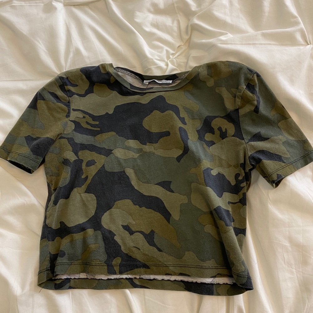 Zara Army Cropped Tshirt